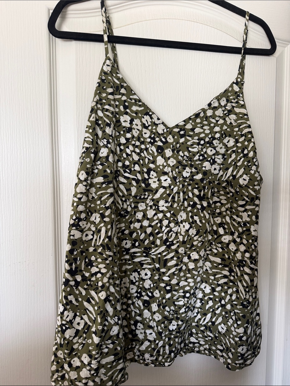 Liverpool | Leopard Print Olive V-Neck Cami